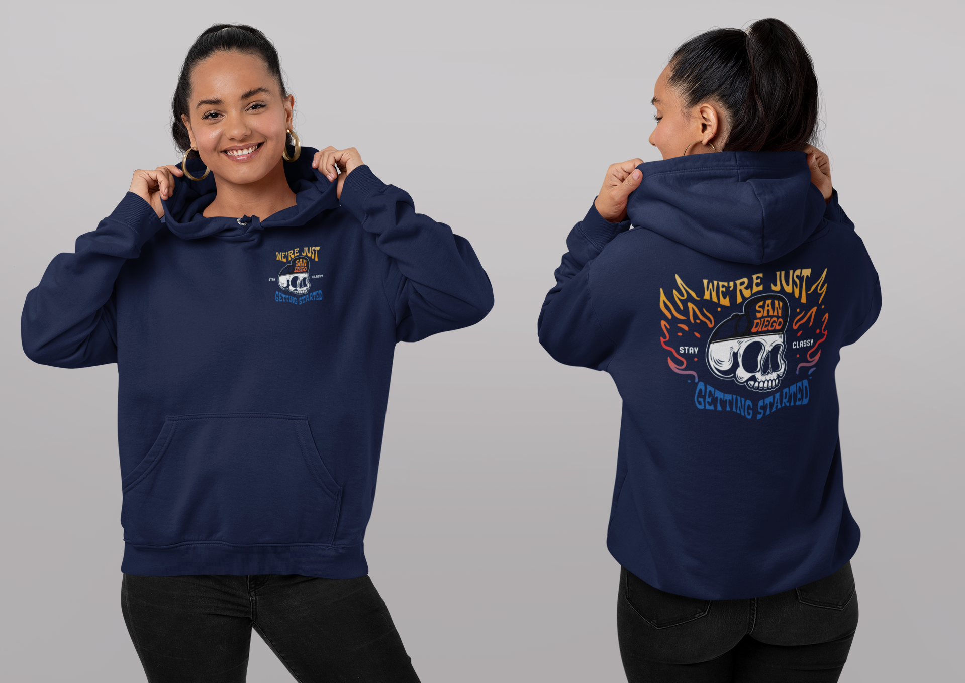 San Diego Football Unisex Hoodie: Skull Graphic, Game Day Apparel