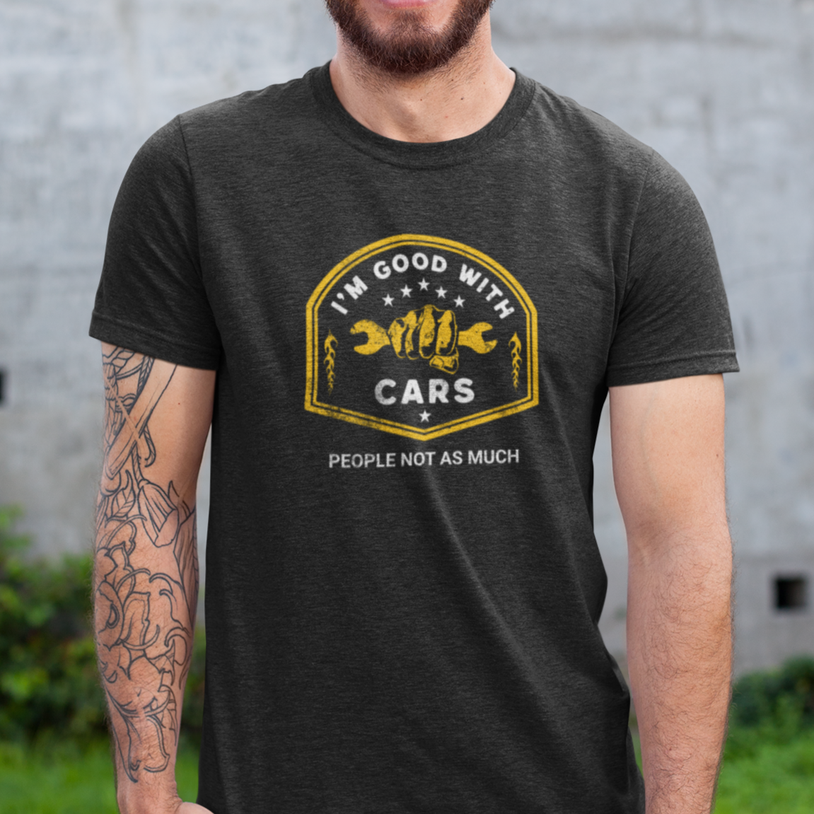 Funny Mechanic T-Shirt, Introvert Mechanic Shirt, Grumpy Car Guy Shit, Good With Cars Gift, Auto Mechanic T-Shirt For Him