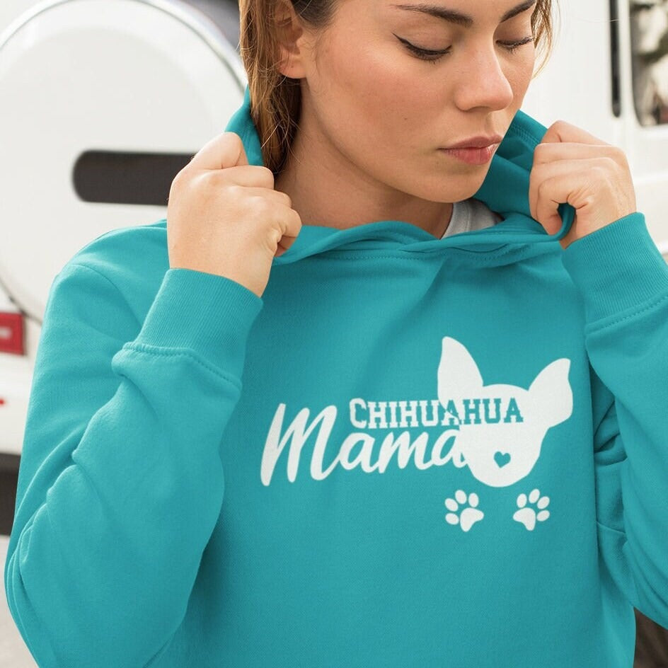 Personalized Chihuahua Sweater for the Dog Mama. Adult Hooded Lightweight Sweatshirt